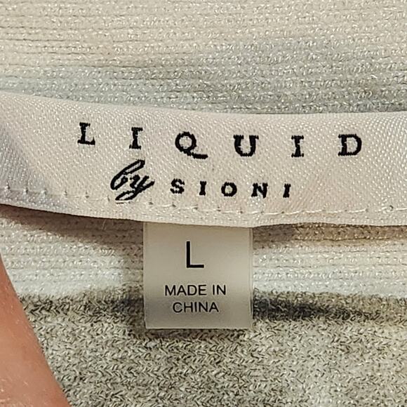 Liquid by Sioni Pullover Marbled Sweater Round Neck, 3/4 sleeves, size Large - Picture 3 of 8